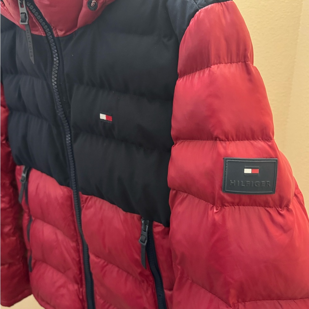 Tommy Hilfiger Men's signature colors Red & Black Jacket S & polo shirt M